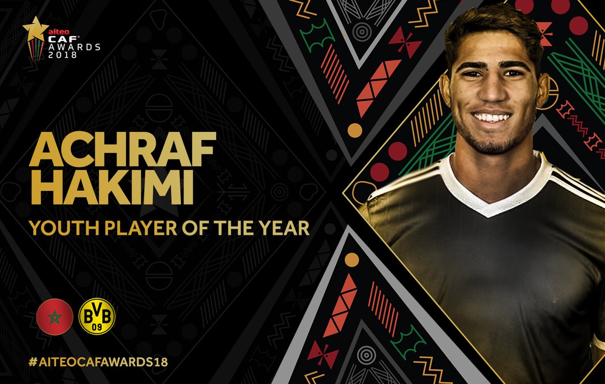 #CAFAWARDS2018 : Achraf Hakimia élu meilleur jeune joueur africain de l'année