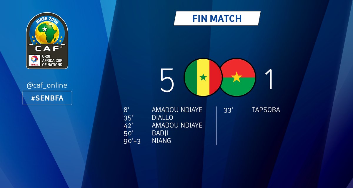 CAN U 20 : Le Sénégal bat le Burkina Fasso (5 - 1) 