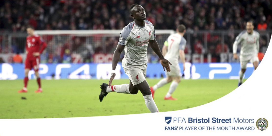 Premier League: Sadio Mané hérite le Prix PFA du joueur du mois de mars 