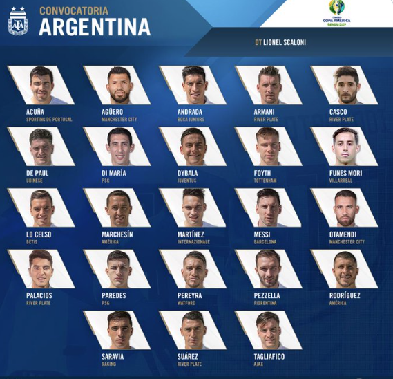 La liste de l'Argentine pour la Copa América 2019