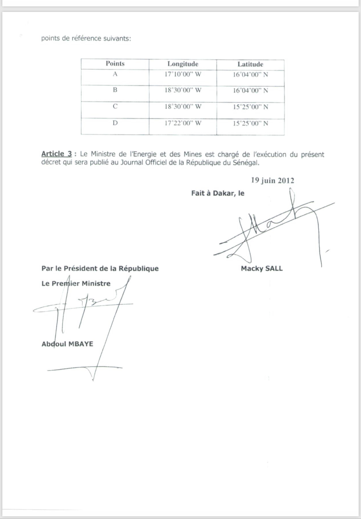#SallGate: le Pds entre dans la danse et publie les décrets d’approbation de Saint-Louis Offshore et de Cayar 
