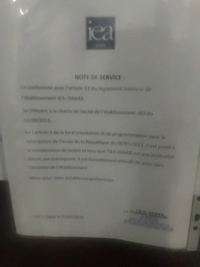 Des instituts français qui interdisent à des Sénégalais de prier au Sénégal... au nom de la laïcité