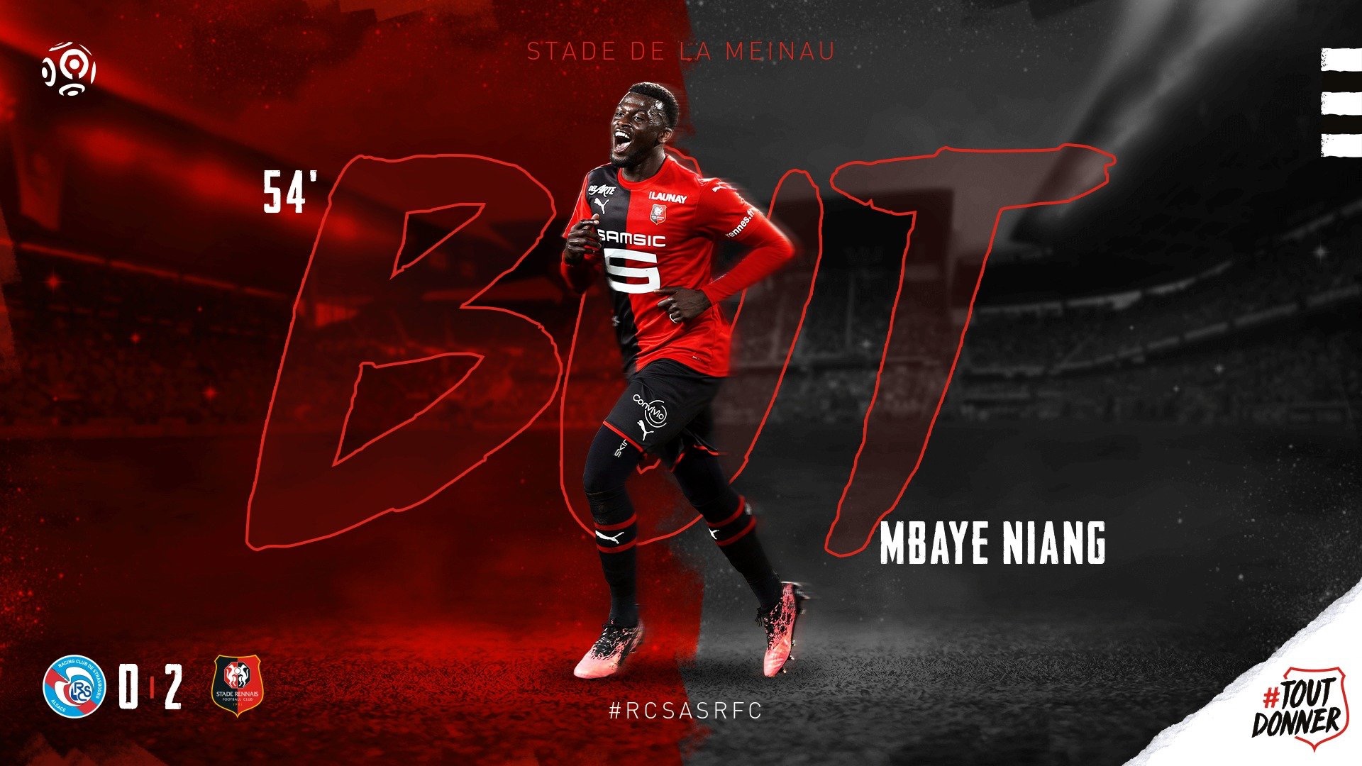 Ligue 1: Mbaye Niang enchaîne avec un deuxième but, Rennes leader