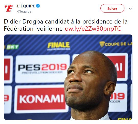 Didier Drogba veut présider la FIF: « Je vais rassembler le football ivoirien »