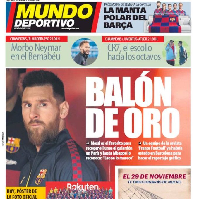 Lionel Messi Ballon d'Or 2019 selon Mundo Deportivo
