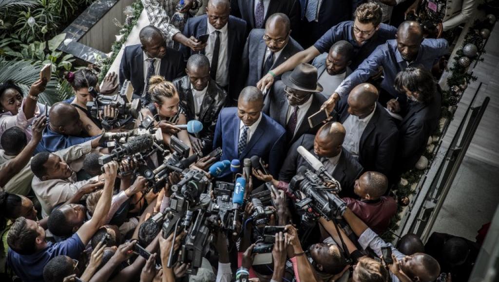 Emmanuel Ramazani Shadari, ancien candidat à la présidentielle, reste sous santions de l'Union européenne. © Luis TATO / AFP
