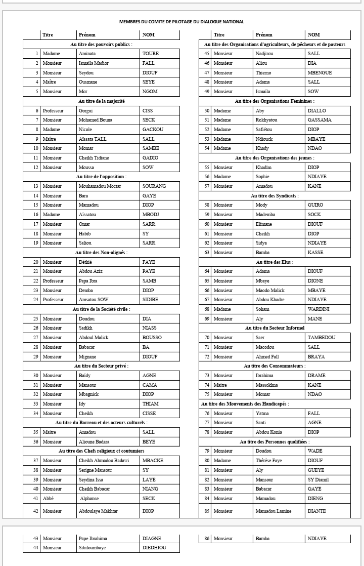 Macky Sall va installer le comité de pilotage du dialogue politique le 26 décembre