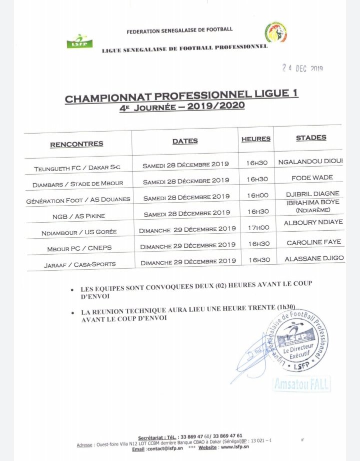 Programme 4e journée Ligue 1: Jaraaf-Casa Sports et Niary Tally-As Pikine en attraction