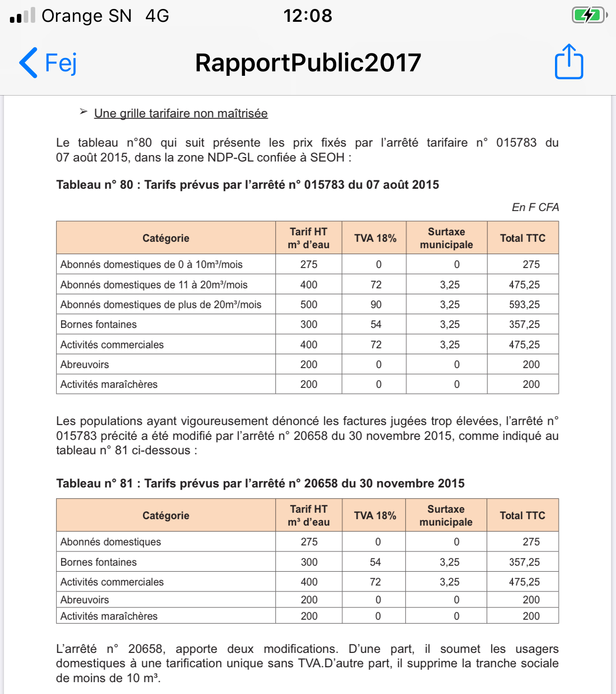 Cour des Comptes sur l'OFOR: Pourquoi l’eau est plus chère dans les zones rurales qu’en milieu urbain