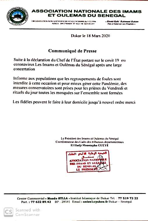 #Coronavirus - Les prières du vendredi suspendues dans les mosquées