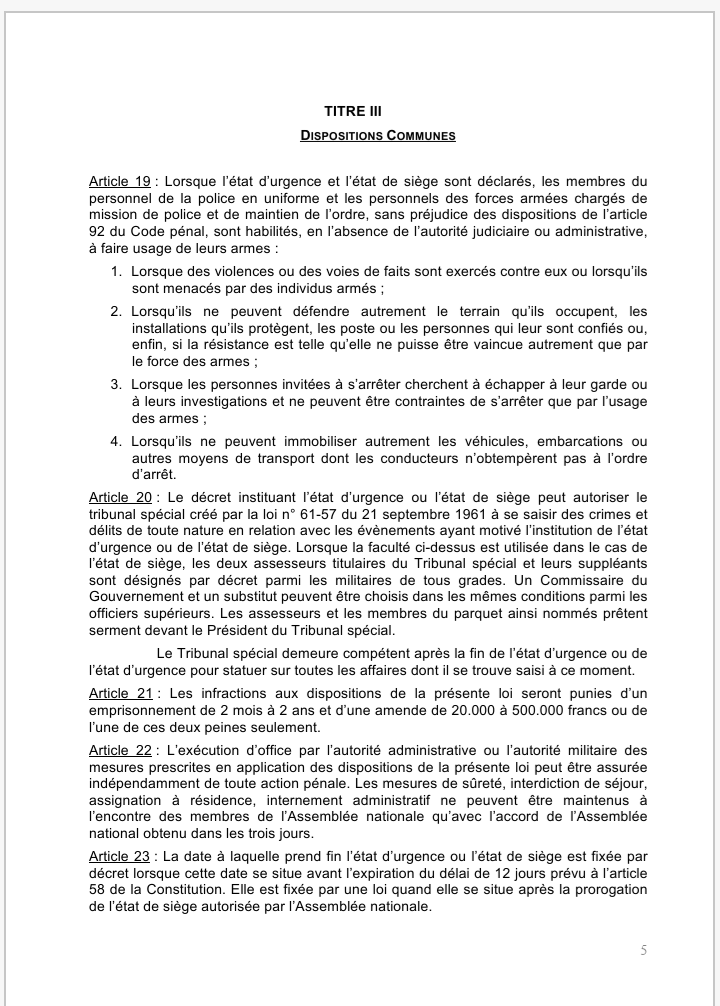Sénégal: ce que dit la loi à propos de l'Etat d'urgence