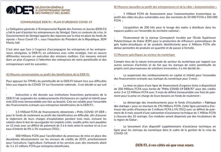 En raison du Coronavirus, la DER suspend les remboursements pour trois mois (Document)