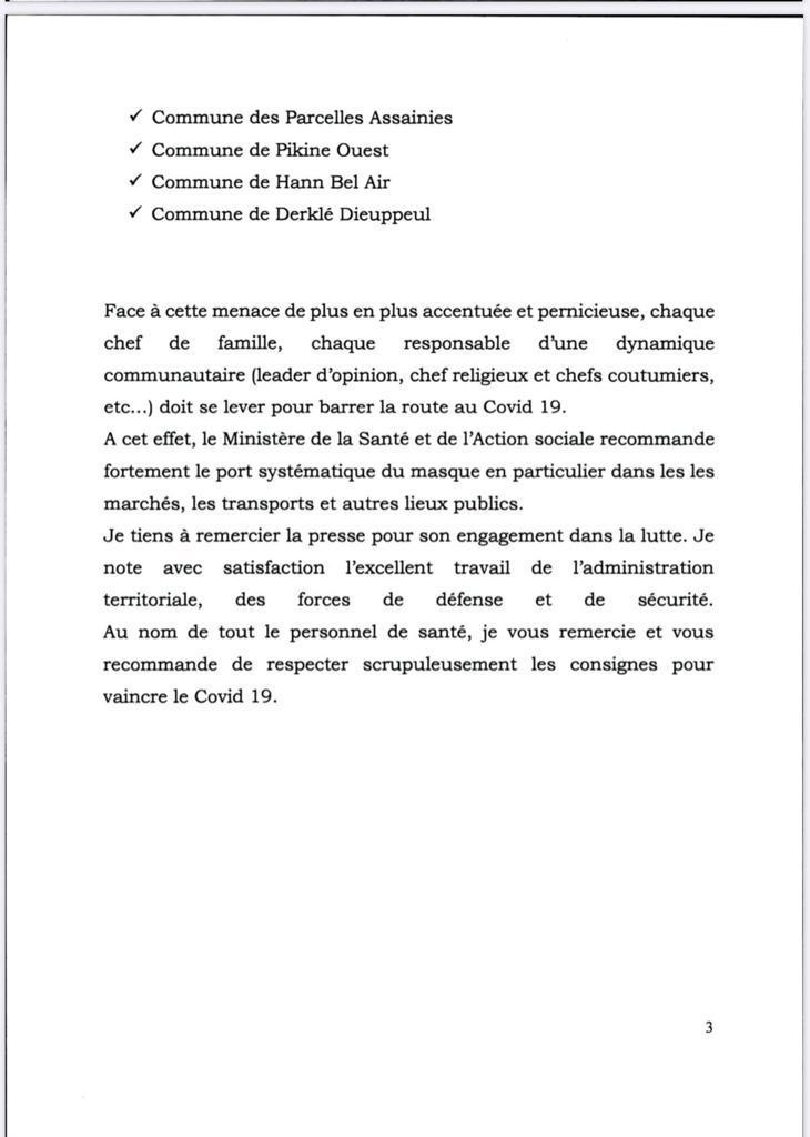 Les 30 cas communautaires inquiètent les autorités: « désormais, le port du masque fortement recommandé dans les lieux publics » (Ministère)