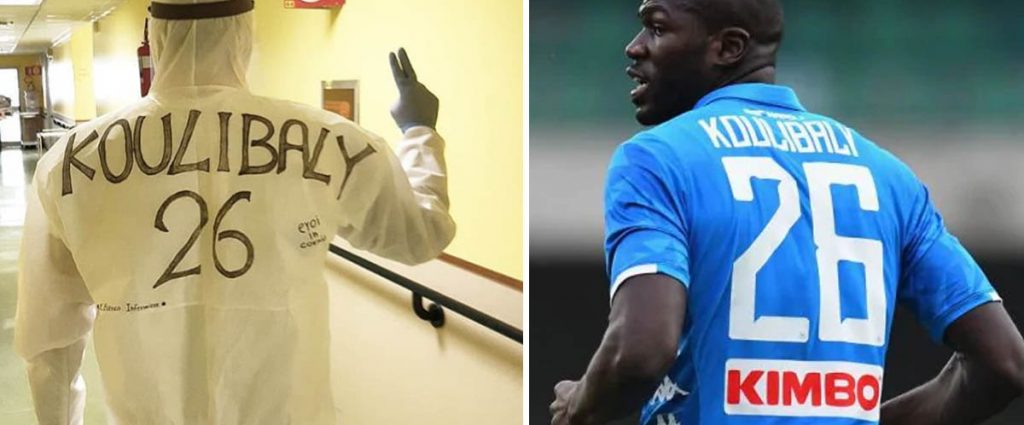 Coronavirus en Italie: Pour se motiver, l'infirmier Nicola Bianco porte le nom de Koulibaly sur sa tenue médicale