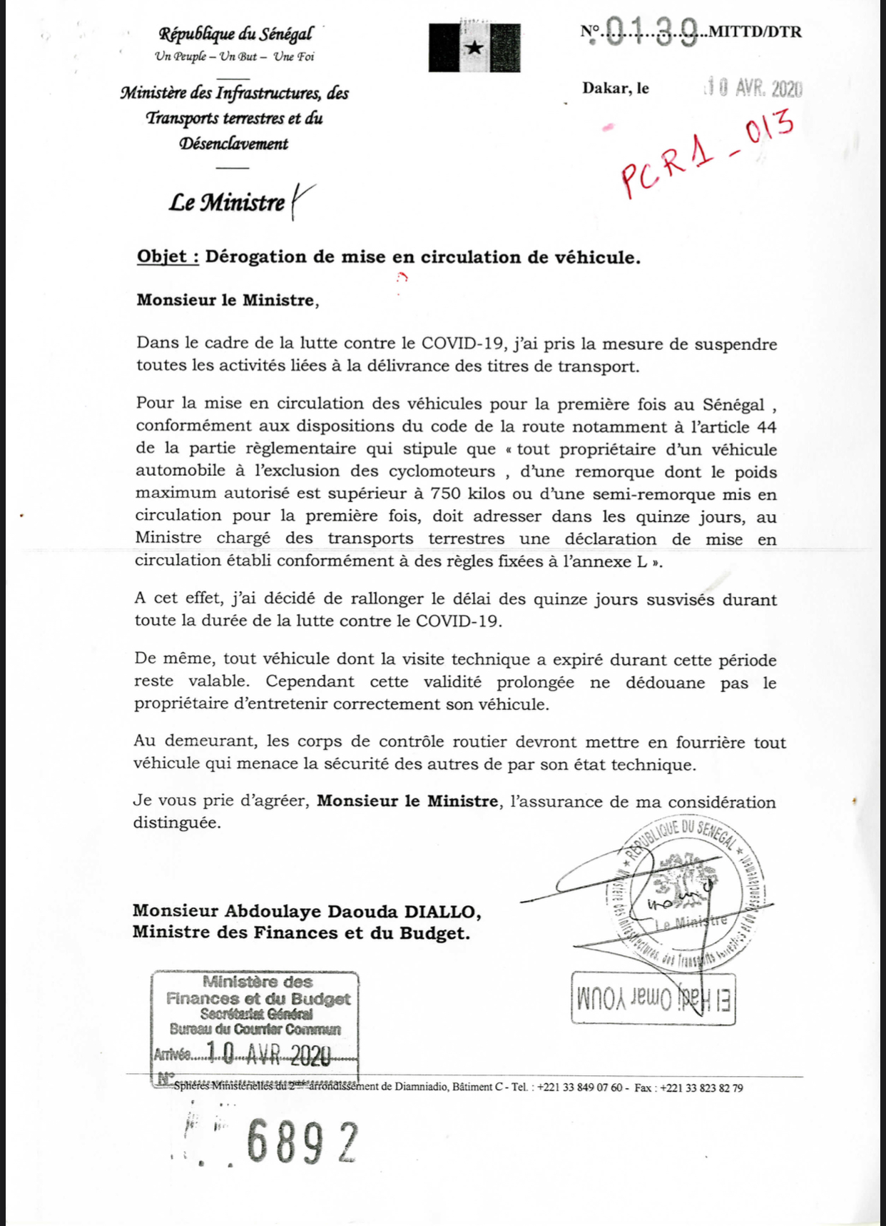 #Covid_19 - Toutes les visites techniques valables jusqu’à la fin du Covid19  (Document)