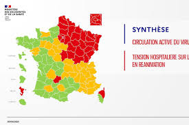 Coronavirus : rouge, orange ou vert, la carte des départements de France