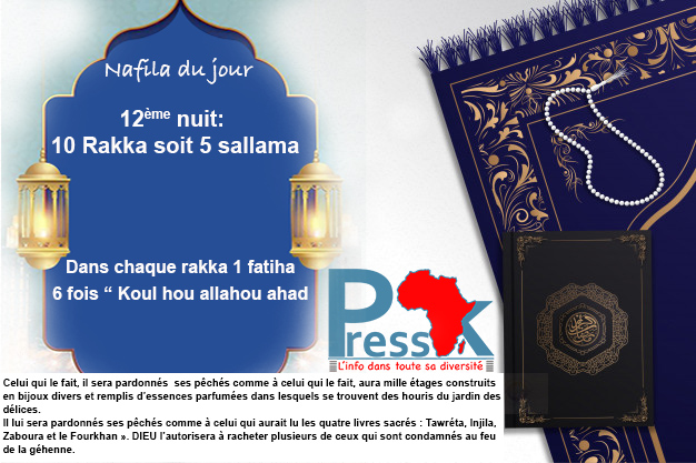 Ramadan-Nafila 12ème nuit : 10 rakkas, pour "mille étages construits en bijoux divers"