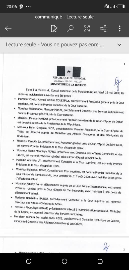 Cheikh Tidiane Coulibaly remplace Badio Camara à la tête de la Cour suprême