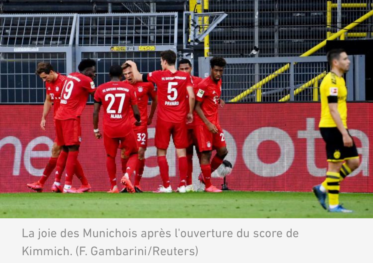 Bundesliga : le Bayern Munich s'offre le Borussia Dortmund et se rapproche du titre
