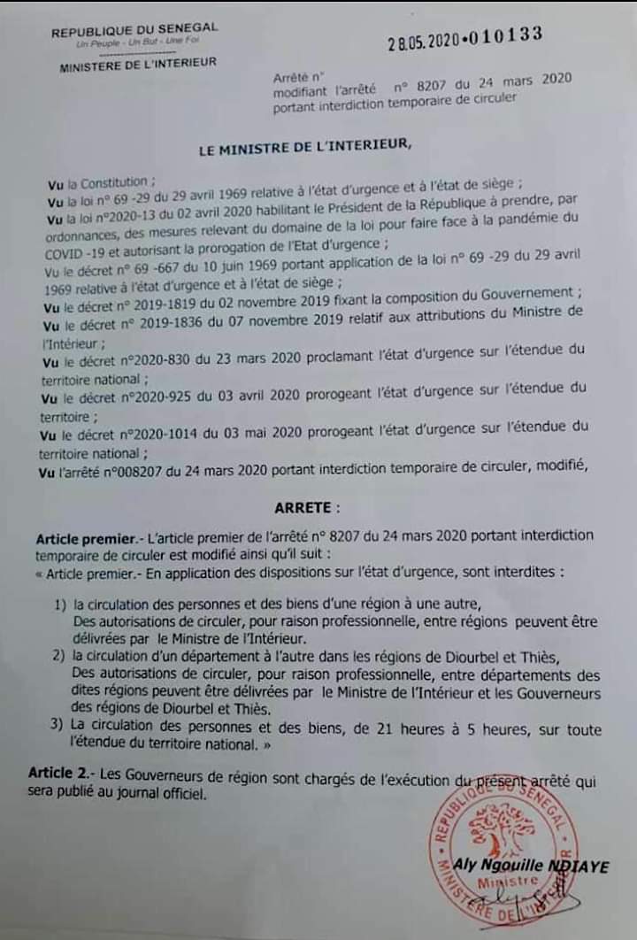 Coronavirus : le ministre de l'Intérieur apporte des modifications sur l'interdiction de circuler