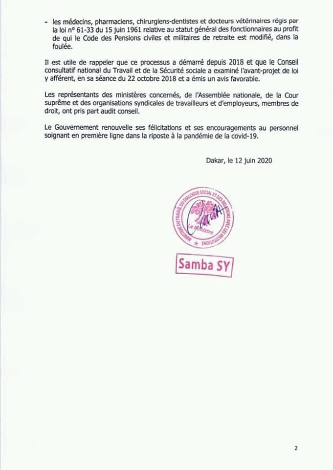 Décret portant fixation âge de la retraite: le ministre du Travail explique et cite les professions et emplois ciblés
