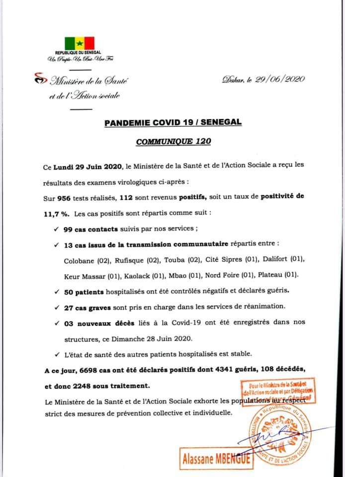 Covid-19 : légère baisse du nombre de cas communautaires ce lundi