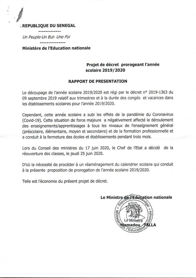 Officiel ! L’année scolaire est prolongée jusqu’au 30 septembre 2020
