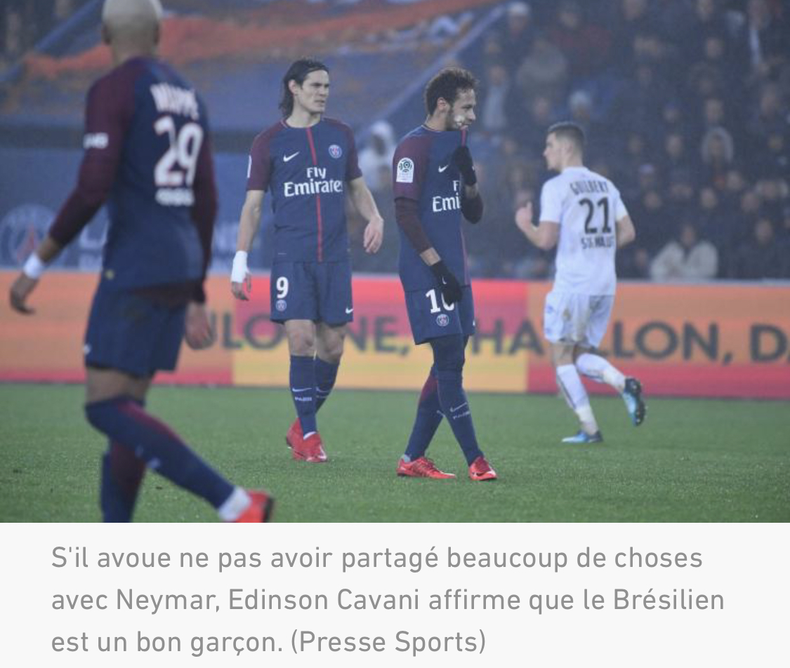 Cavani parle de Neymar après sa signature à Manchester United: « On n'a pas partagé beaucoup de choses »