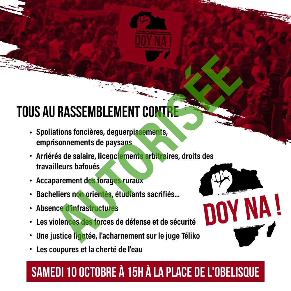 Place de la Nation: La manifestation de la plateforme Doyna autorisée