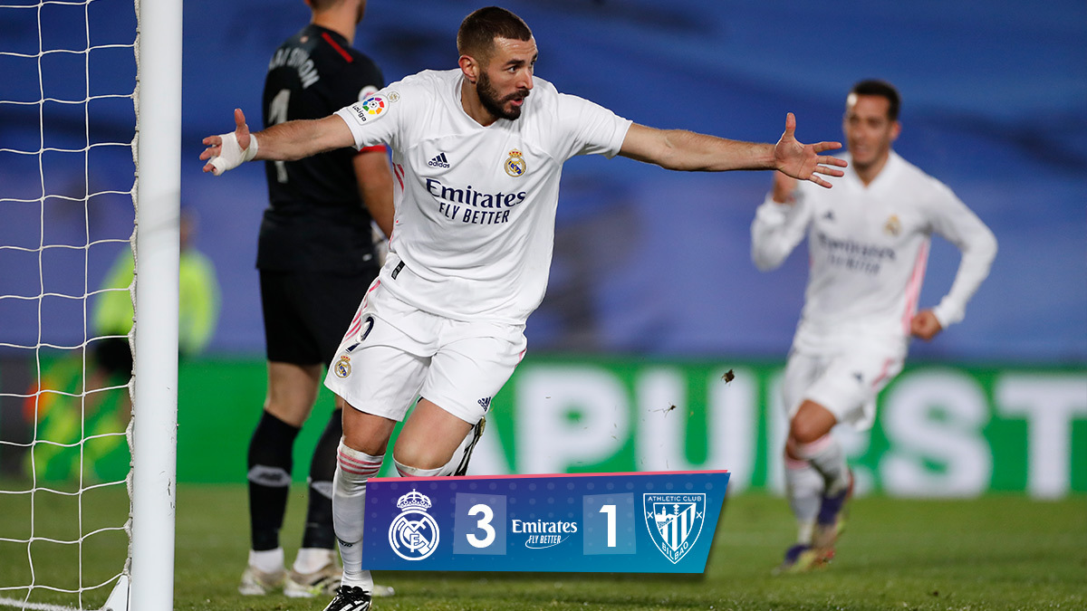 Auteur d'un doublé, Karim Benzema porte le Real Madrid face à l'Athletic Bilbao