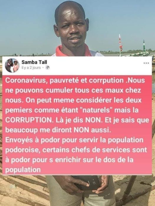 Samba Tall, le coordonateur du Forum civil à Podor recouvre la liberté mais...