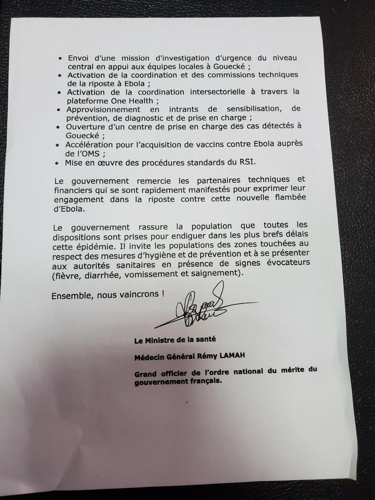 Guinée: les cas d’Ebola confirmés par les autorités