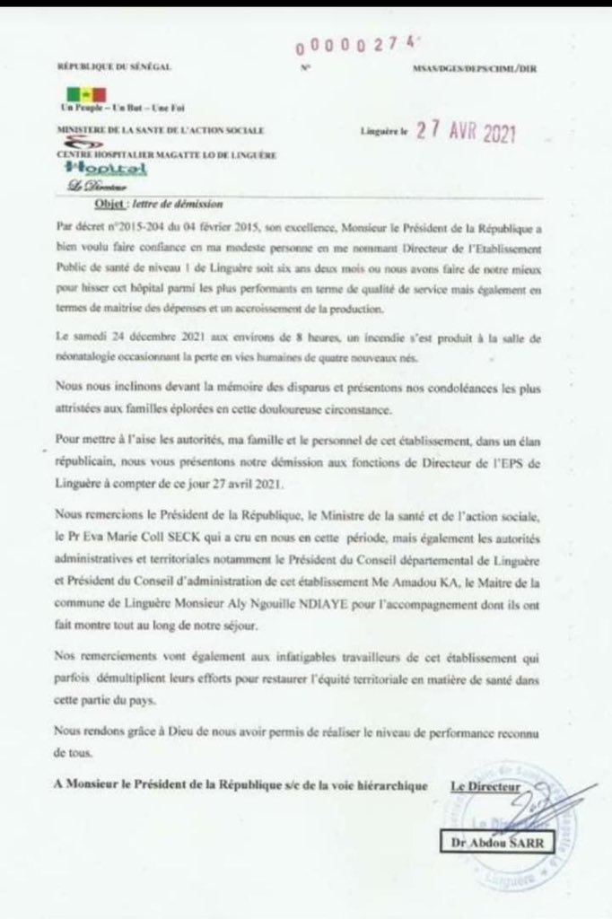 Décès des 6 bébés: le DG de l’hôpital démissionne