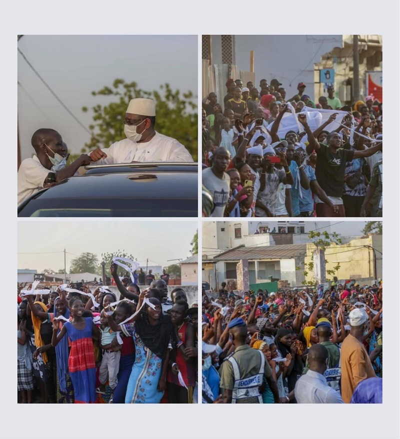 Macky Sall accueilli à Koumpentoun par des brassards blancs