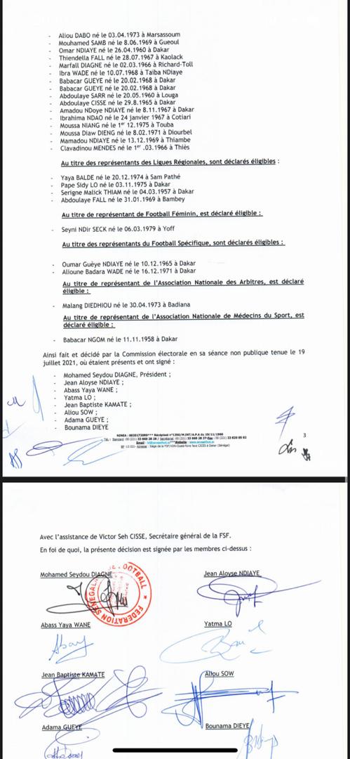 Présidence fédération de football sénégalais : 5 candidatures déclarées recevables (Document)