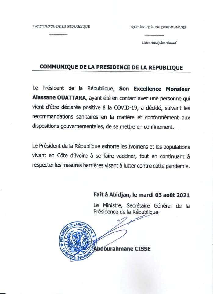 Côte d'Ivoire: Alassane Ouattara placé en quarantaine après avoir été en contact avec une personne positive au Covid-19 