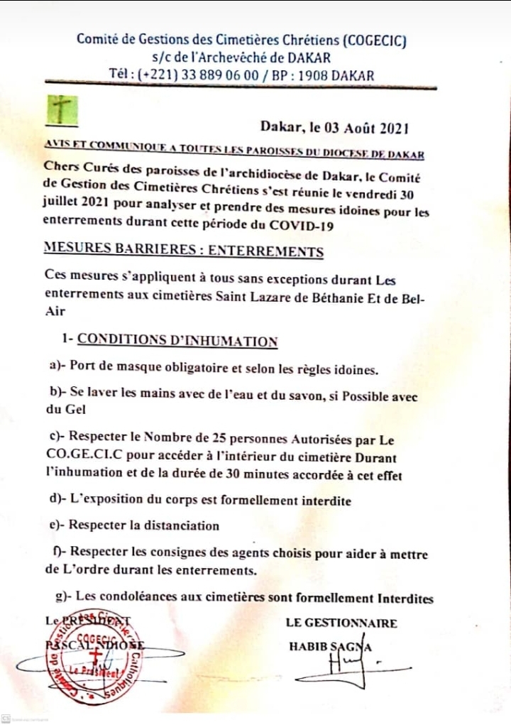 Covid-19 : les nouvelles mesures pour les inhumations dans les cimetières chrétiens 