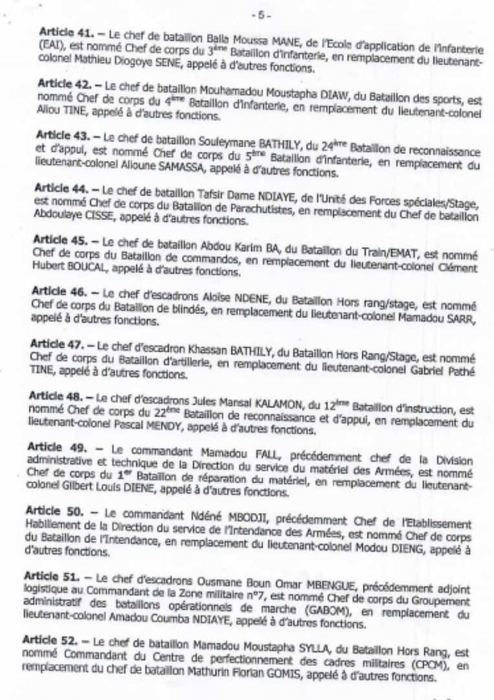 Macky Sall opère un vaste chambardement dans les rangs des officiers supérieurs de l’Armée (DOCUMENTS)