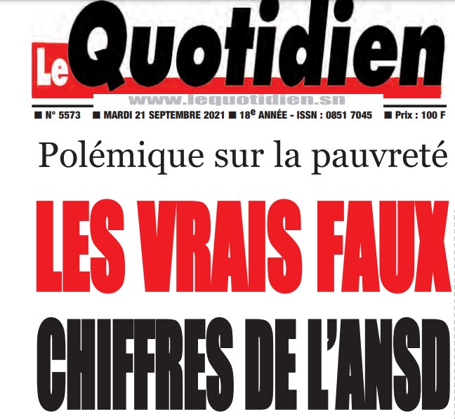 Rapport sur la Pauvreté: Le Quotidien conteste l'Ansd... en ignorant sa note sur les indicateurs à ne pas comparer