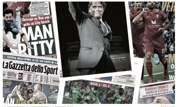 La presse française rend hommage à Bernard Tapie, Pep Guardiola enrage contre le cracheur fou d'Anfield