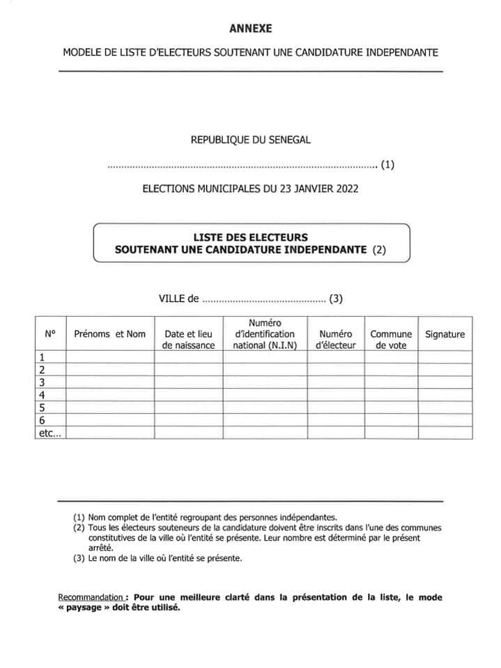 Locales 2022: le ministre de l’Intérieur publie l’Arrêté fixant le nombre d’électeurs pour soutenir une candidature indépendante