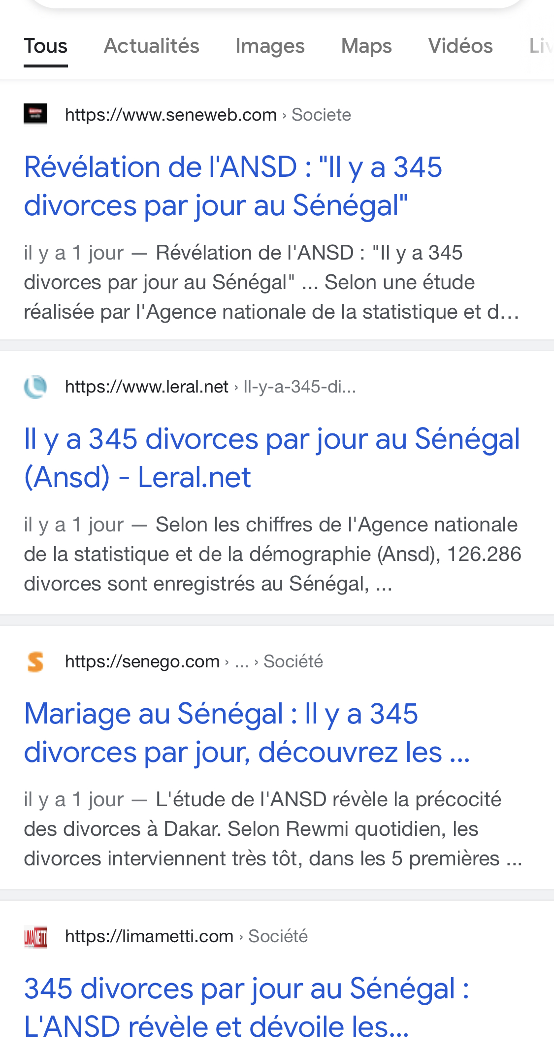 NON, l’Ansd n’a jamais dit qu’il y a 345 divorces par jour au Sénégal