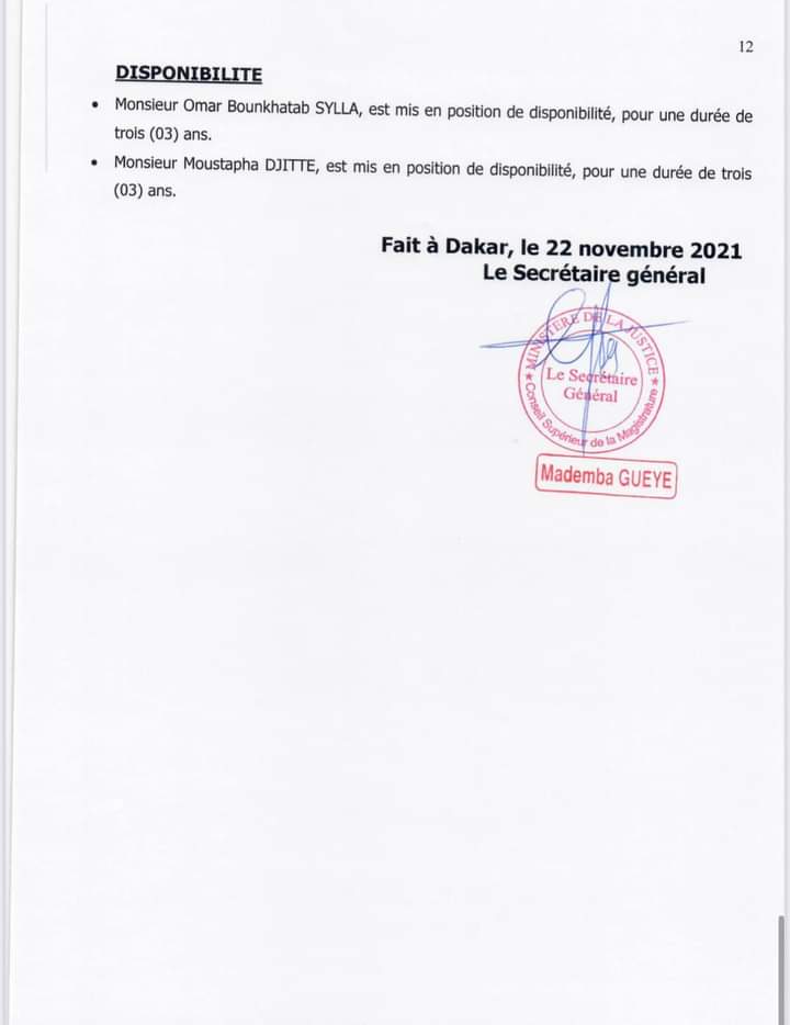 Conseil supérieur de la Magistrature: La liste complète des nominations et les décisions