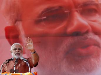 Les sociétés informatiques incriminées affirment travailler pour le parti hindouiste BJP et son candidat Narendra Modi. REUTERS/Anindito Mukherjee