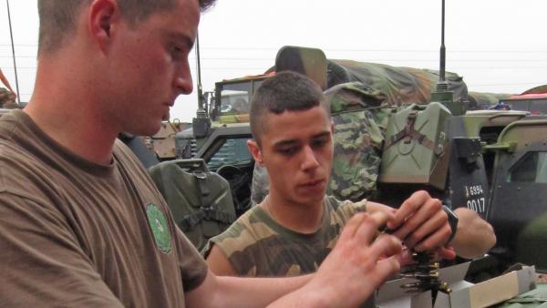 Les hommes sont essentiellement de la 11e brigade parachutiste mais aussi des soldats chargés du soutien SEA et du dépannage. RFI/Olivier Fourt