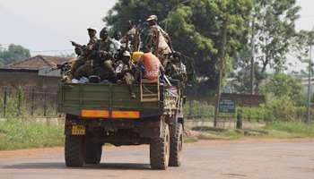 Soldats tchadiens, le 22 décembre à Yagato. © AFP/Miguel Medina