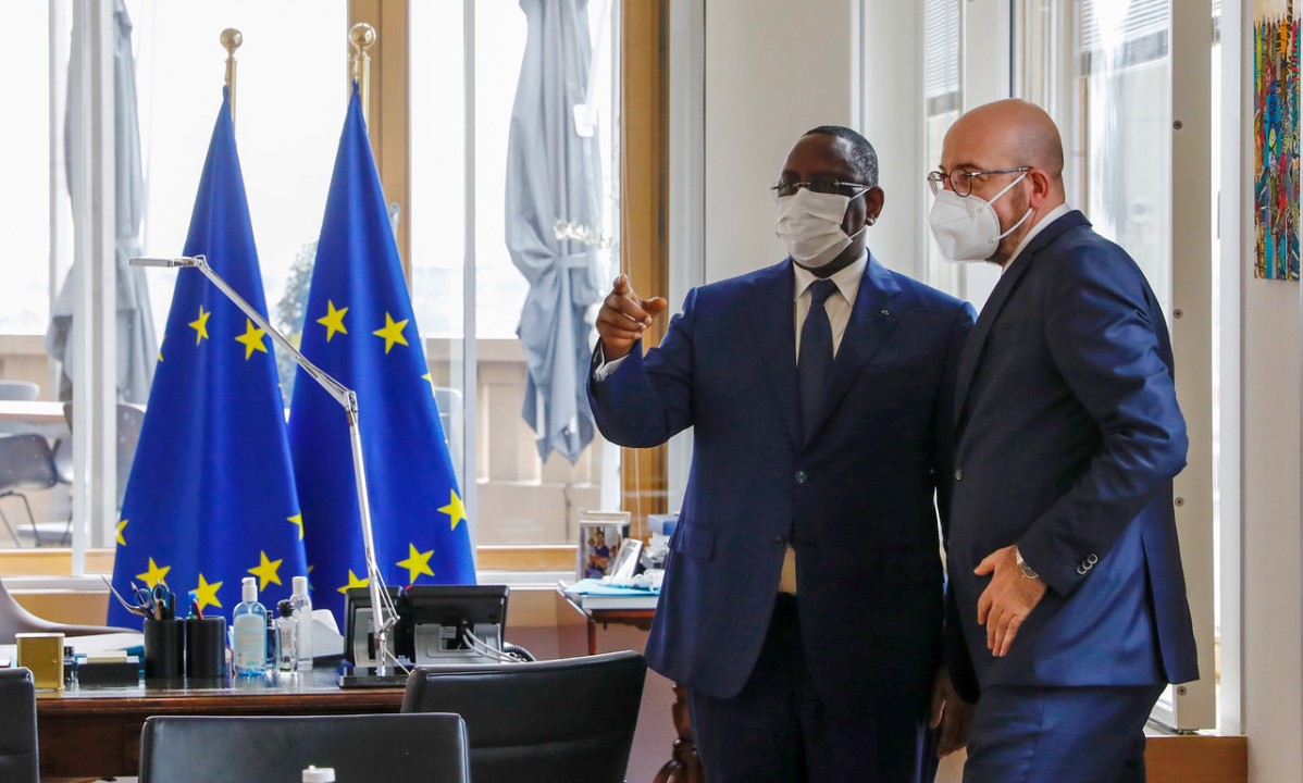 Sommet UA-UE: Tribune conjointe du Président du Sénégal Macky Sall et du Président du Conseil Européen Charles Michel