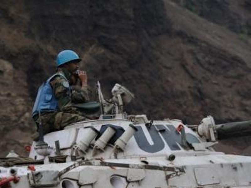 Un soldat de la Monusco, à Munigi, près de Goma en RDC en juillet 2013. AFP/PHIL MOORE