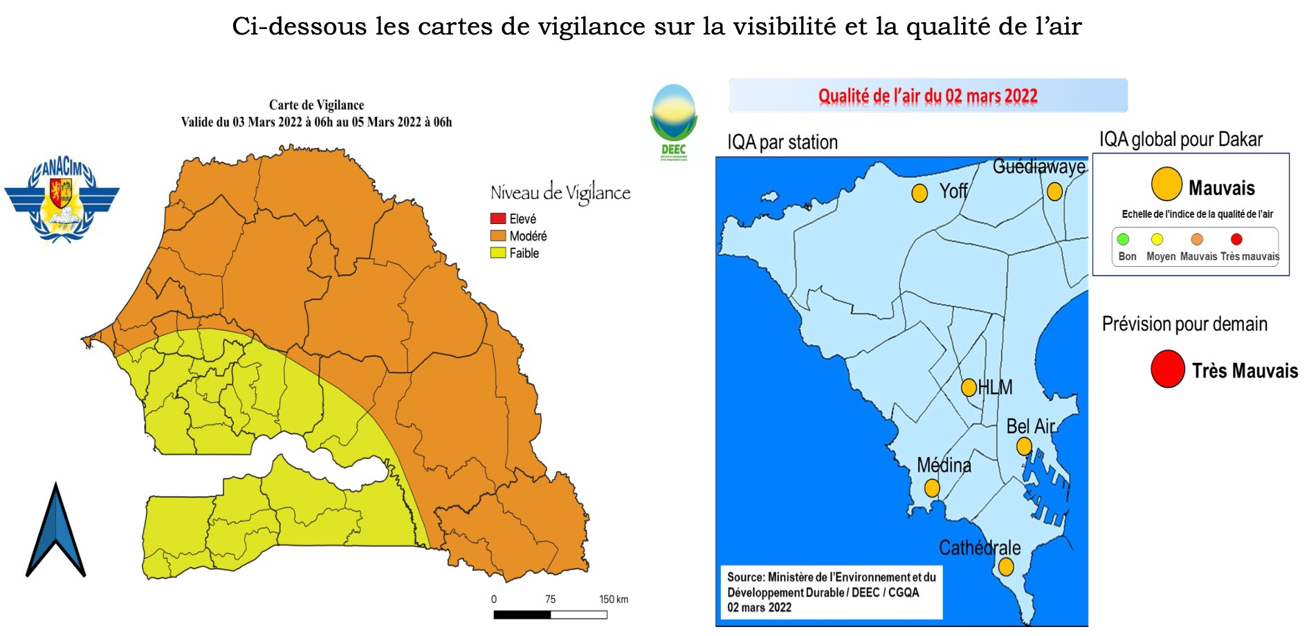 Alerte poussière et dégradation de la qualité de l’air dans les régions Nord, Est et sur le Littoral (Anacim)