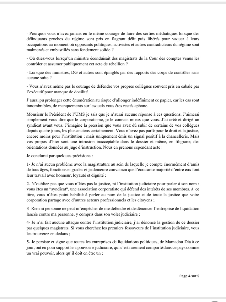 La réplique salée de Ousmane Sonko à l'Union des magistrats du Sénégal